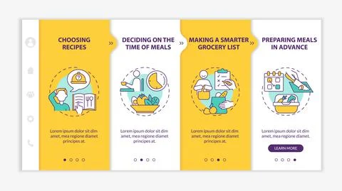 Meal planning basics onboarding vector template Stock Illustration
