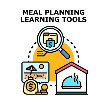 Meal planning learning tools concept vector illustration Stock Illustration