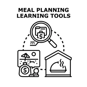Meal planning learning tools concept vector illustration Stock Illustration