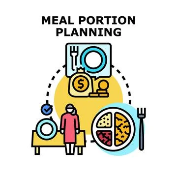 Meal portion planning for healthy balanced diet Stock Illustration