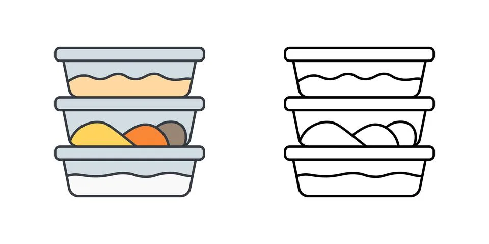 Meal prep containers Stock Illustration