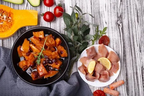 Meal Prep Essentials with Plant-Based and Protein Options. Mediterranean diet Stock Photos