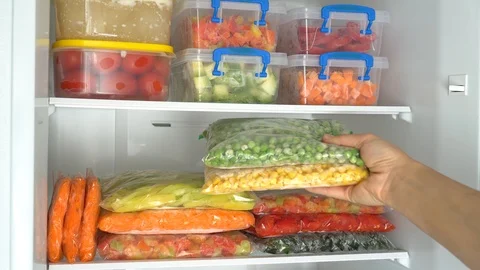 Meal Prep. Freezer Organization Stock Footage 96050120