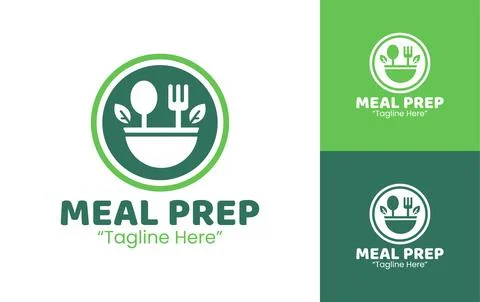 Meal Prep Service Logo Clean Modern Nutrition Badge 스톡 일러스트