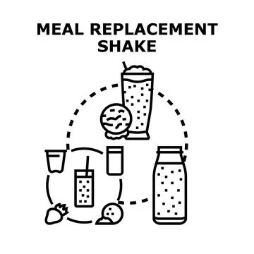 Meal replacement shake concept with healthy drinks Stock Illustration