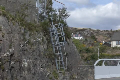Meal steps going  up a rockface Stock Photos