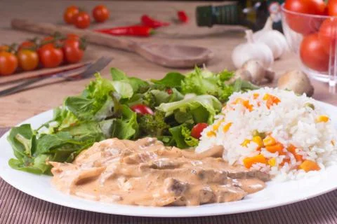 Meal of Stroganoff Beef 스톡 사진
