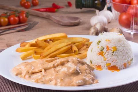 Meal of Stroganoff Beef Stock Photos