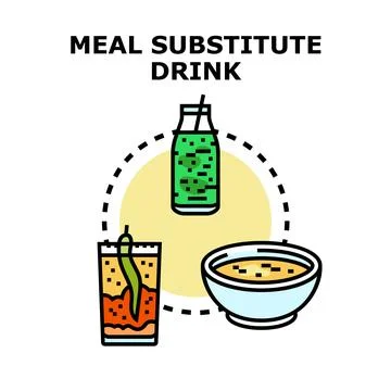 Meal substitute drink concept with various healthy options Stock Illustration