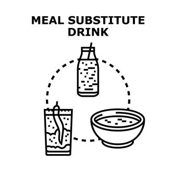 Meal substitute drink concept with various healthy options Stock Illustration