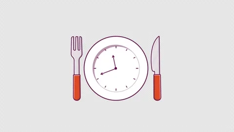 Meal Time, Intermittent Fasting Concept Animation Video - Transparent 스톡 동영상 333784011