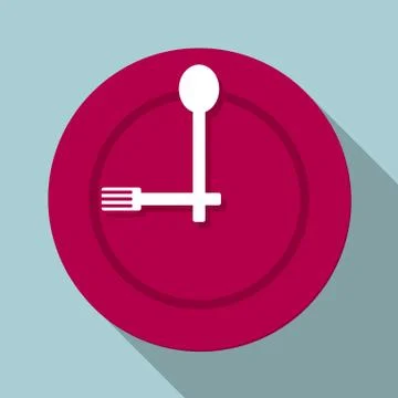 The meal time is up. Isolated on blue background. Stock Illustration