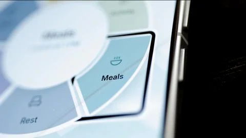 Meals segment selected in pastel routine wheel Stock Photos