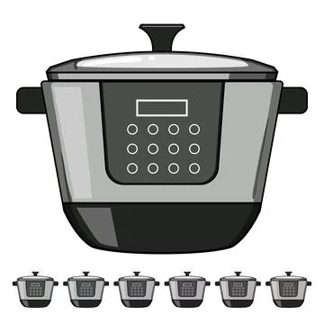 Meals slow cooker cartoon vector graphic Stock Illustration