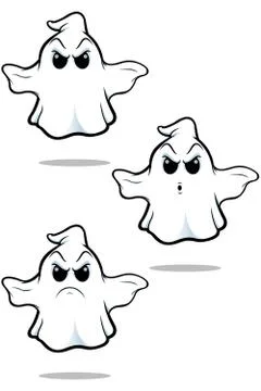 Mean Cartoon Ghost Set Illustrazione stock