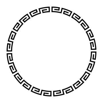 Meander circle with simple meander pattern, known as Greek key Stock Illustration