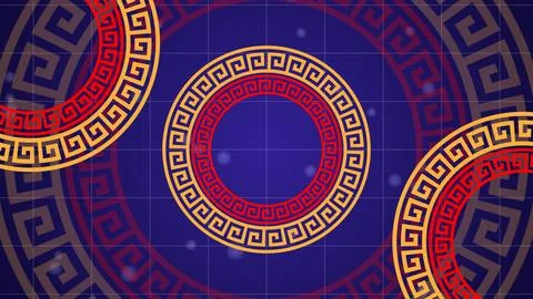 Meander pattern, Greek Antique pattern bg animation Stylish modern anime ma.. イラスト素材