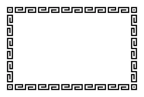 Meander rectangle with simple meander pattern, known as Greek key Stock Illustration