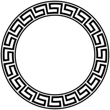 Meander ring with maze look on isolated white background. Stock Illustration