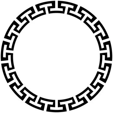 Meander ring with maze look on isolated white background. Stock Illustration