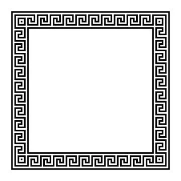 Meander square shaped frame, border with seamless Greek key pattern Stock Illustration