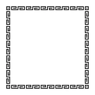 Meander square with simple meander pattern, known as Greek key Stock Illustration