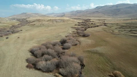 Meander stream, Aerial Stock Footage 257116302