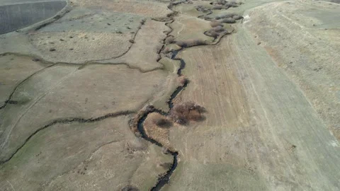 Meander stream plateau Stock-Footage 258046304