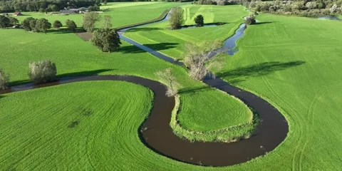 Meandering river Stock Footage 253884308