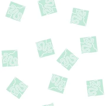 Meandering river glyph seamless pattern Stock Illustration