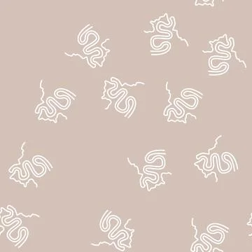 Meandering river line seamless pattern Stock Illustration