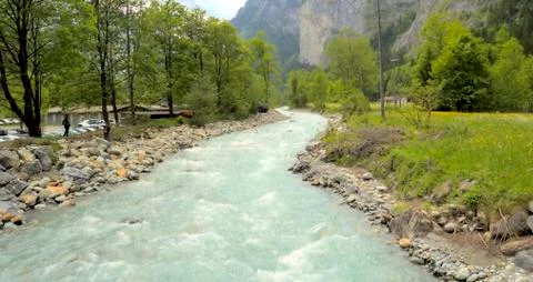 A meandering river Stock Photos