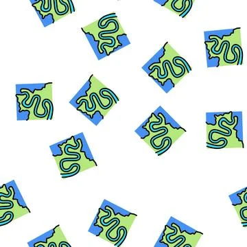 Meandering river vector seamless pattern Stock Illustration