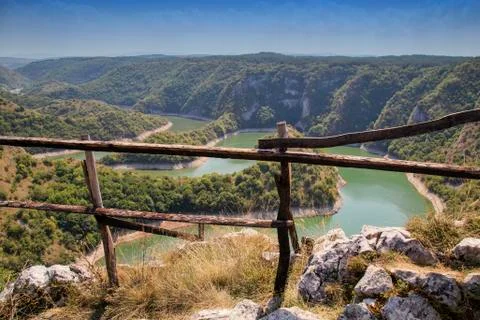 Meanders of Uvac river Stock Photos