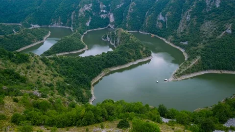 Meanders of the Uvac River, Serbia Stock Footage 116045665