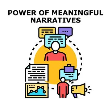 Meaningful narratives creating effective communication strategy Stock Illustration
