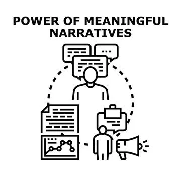 Meaningful narratives creating effective communication strategy Stock Illustration