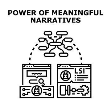 Meaningful narratives creating powerful content strategy and optimization Stock Illustration