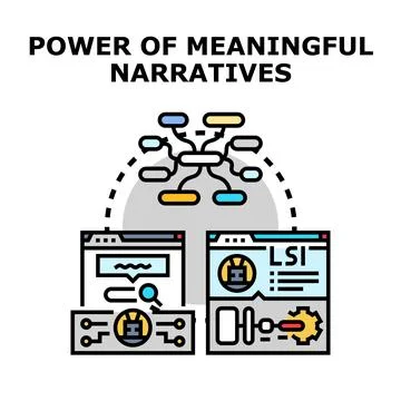 Meaningful narratives creating powerful content strategy and optimization Stock Illustration