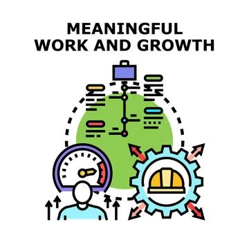 Meaningful work and growth concept developing illustration Stock Illustration