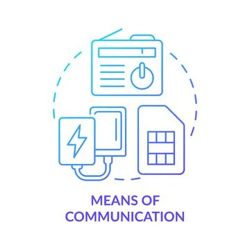 Means of communication blue gradient concept icon Stock-Illustration