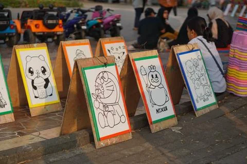 A means of learning to paint on Canva sketch Foto stock