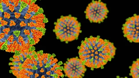 Measles viruses, animation Stock Footage 154856509