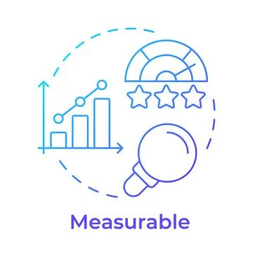 Measurable blue gradient concept icon Stock Illustration