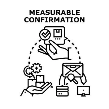 Measurable confirmation process tracking delivery and order Stock Illustration