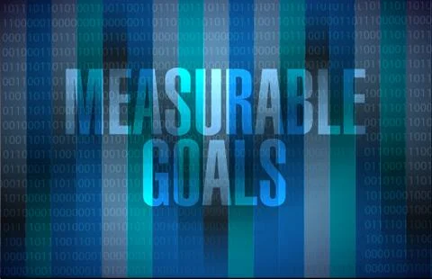 Measurable goals binary background sign concept イラスト素材