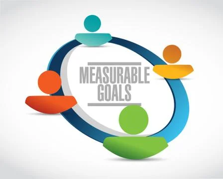 Measurable goals network sign concept Illustrazione stock