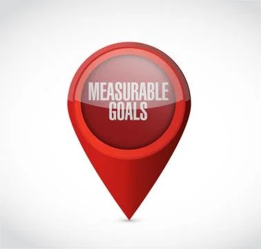 Measurable goals pointer sign concept Stock Illustration