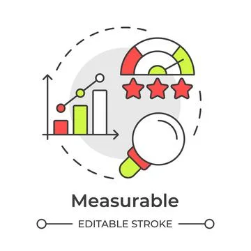 Measurable multi color concept icon 库存插图