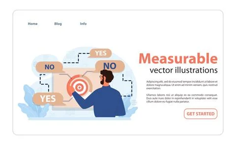 Measurable outcomes visualized. Flat vector illustration イラスト素材
